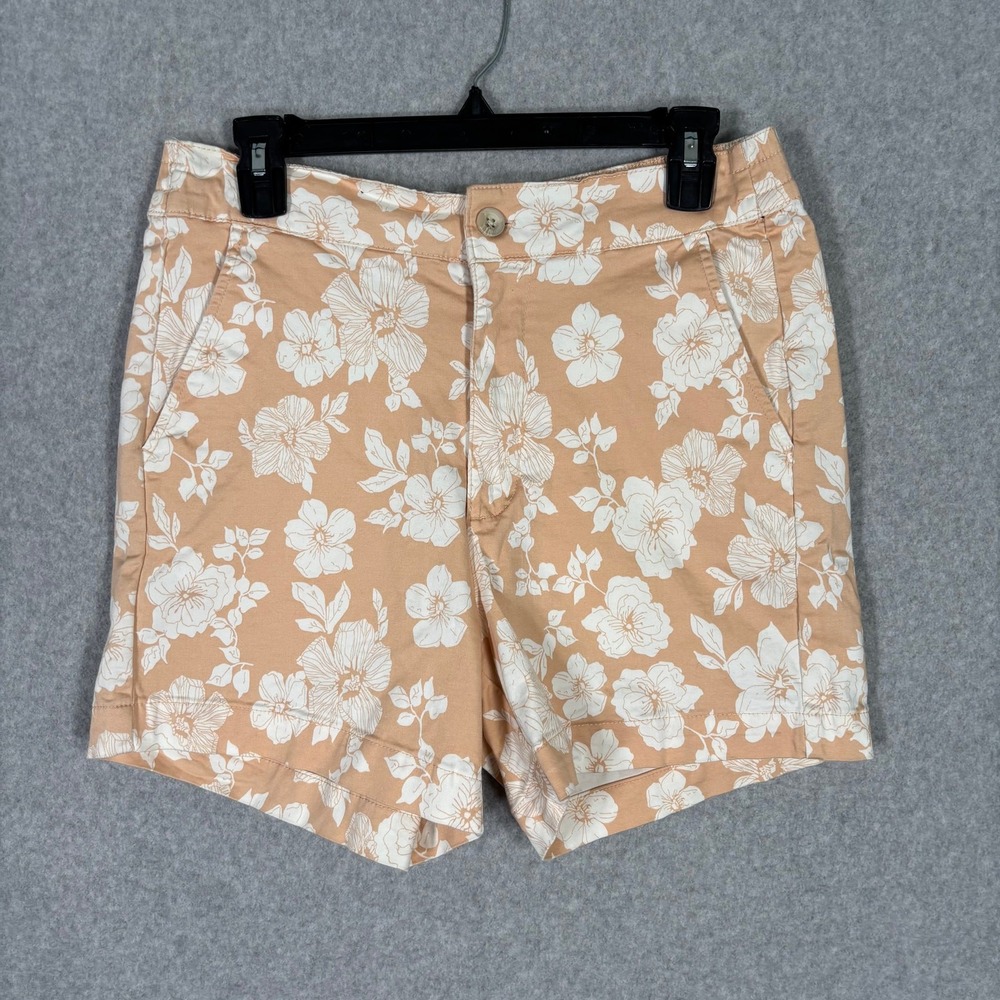 Jachs Girlfriend Tropical Chino Shorts Medium Tan Cotton Modal Vacation 5 Inseam